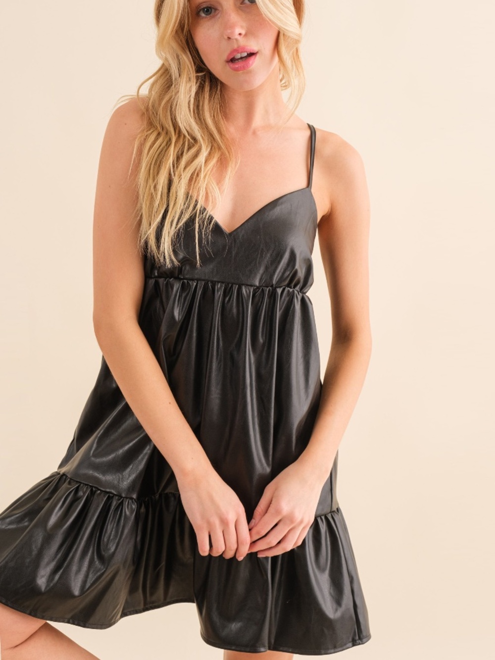 MINI DRESS FAUX LEATHER ** NWT ** BTQ